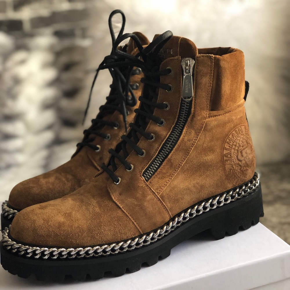Balmain Mens Combat Boots
